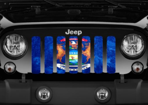 Michigan Grunge State Flag Grille Insert