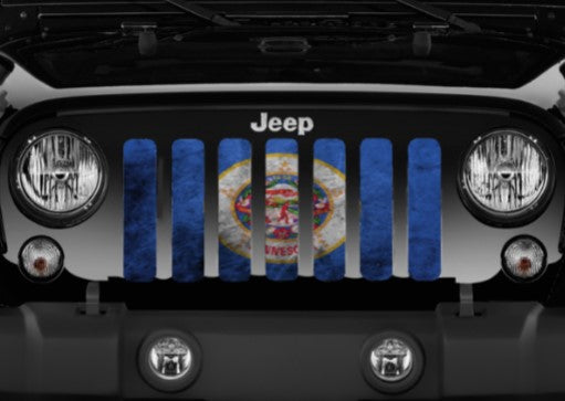 Minnesota Grunge State Flag Grille Insert