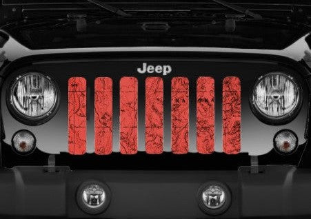 Moab Topography Map Canyon Lands Red Grille Insert
