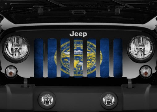Nebraska Grunge State Flag Grille Insert