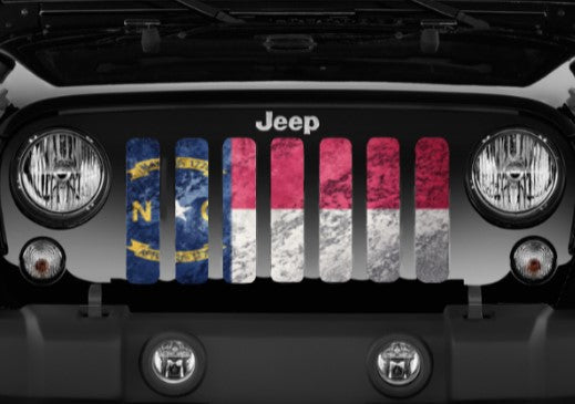 North Carolina Grunge State Flag Grille Insert