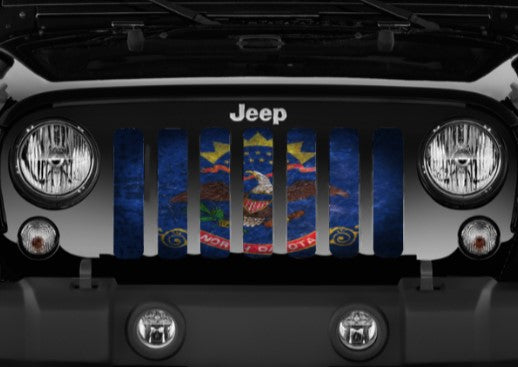 North Dakota Grunge State Flag Grille Insert