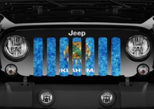 Oklahoma Grunge State Flag Grille Insert