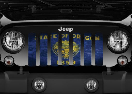 Oregon Grunge State Flag Grille Insert