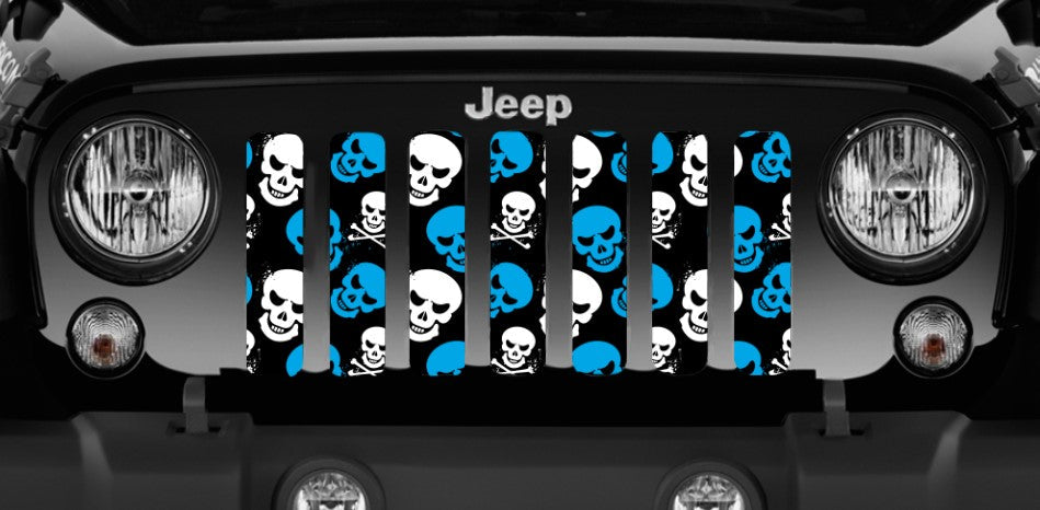 Platinum Skulls (Blue) Grille Insert