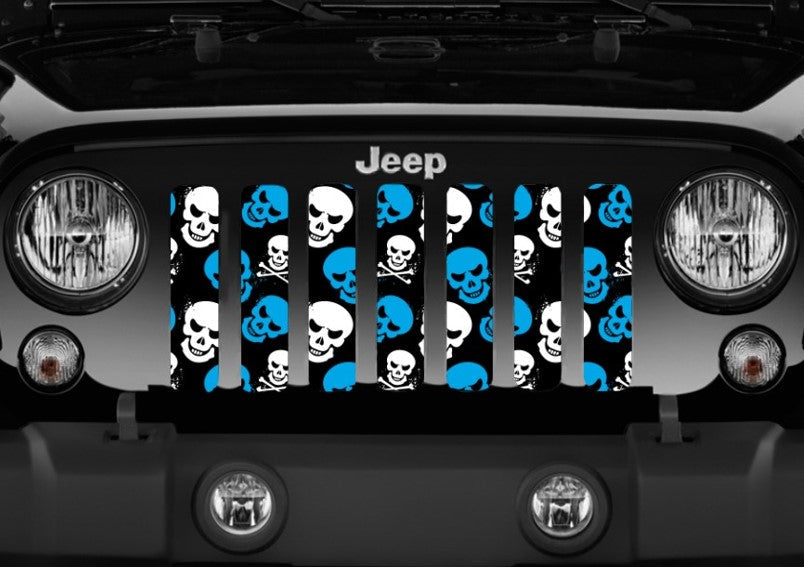 Platinum Skulls (Blue) Grille Insert