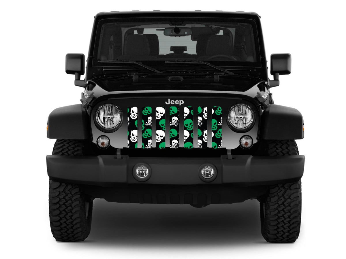 Skulls (Green) Grille Insert