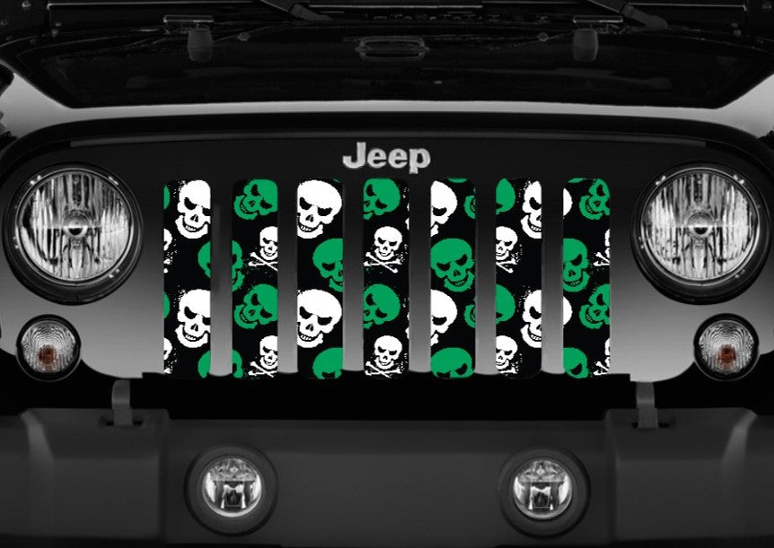 Platinum Skulls (Green) Grille Insert