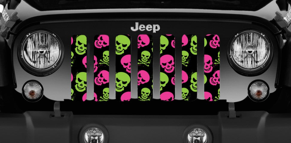 Skulls (Pink and Green) Grille Insert