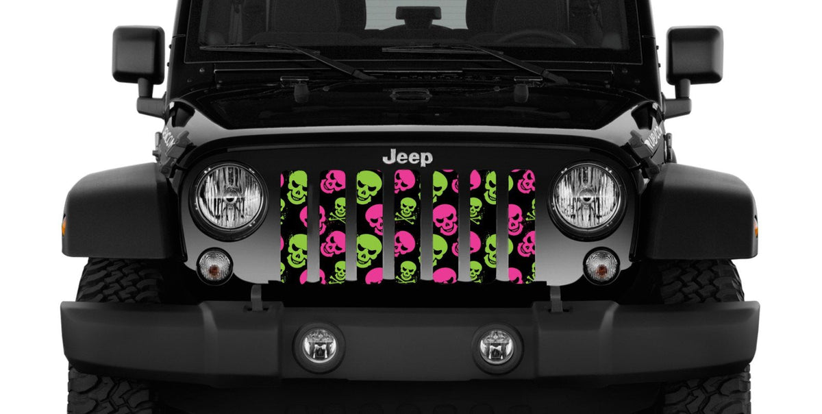 Platinum Skulls (Pink and Green) Grille Insert