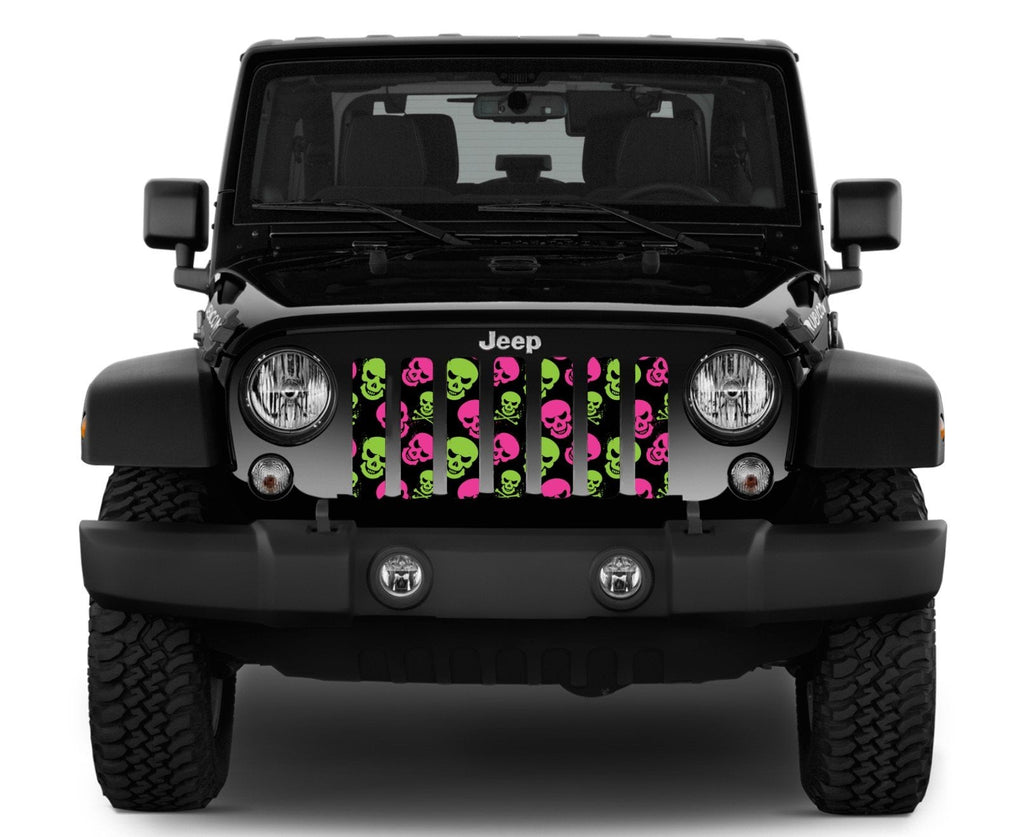 Platinum Skulls (Pink and Green) Grille Insert