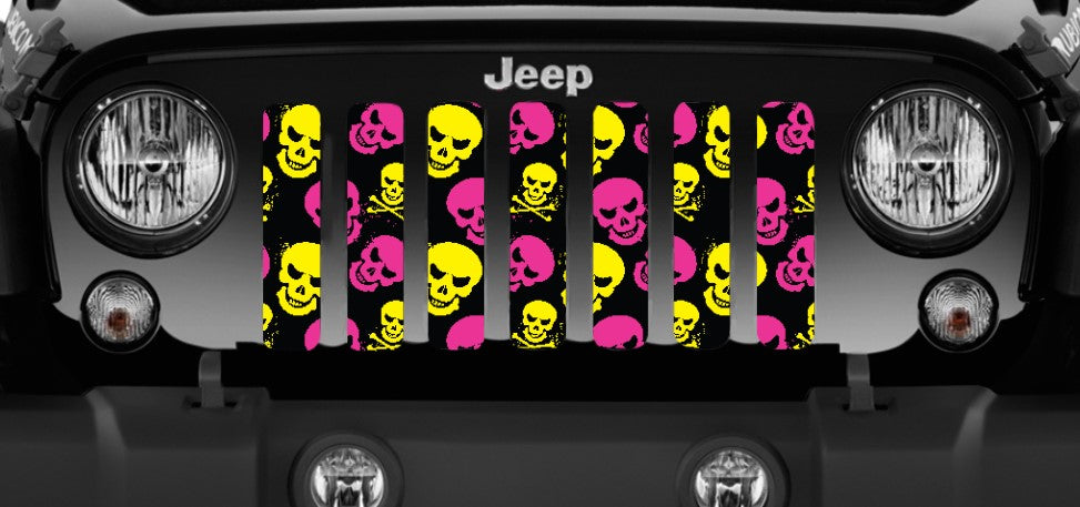 Skulls (Pink and Yellow) Grille Insert