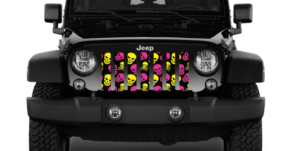 Skulls (Pink and Yellow) Grille Insert