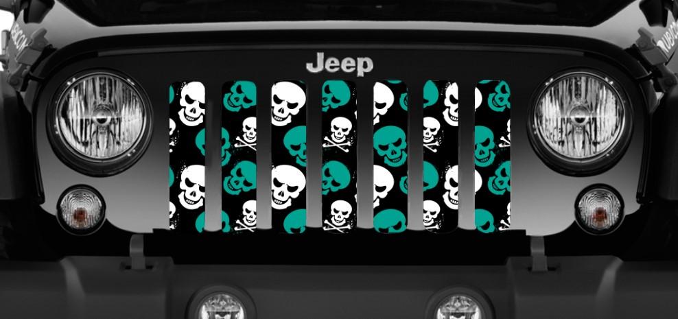 Platinum Skulls (Teal) Grille Insert