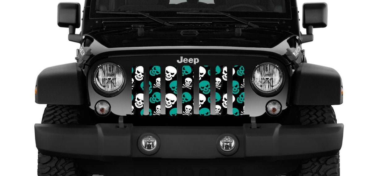 Platinum Skulls (Teal) Grille Insert
