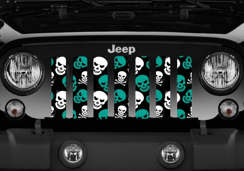 Platinum Skulls (Teal) Grille Insert