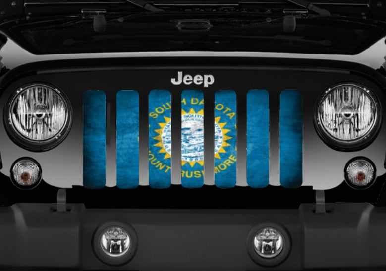 South Dakota Grunge State Flag Grille Insert