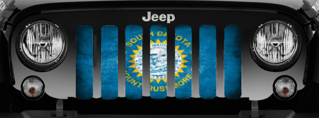 South Dakota Grunge State Flag Grille Insert