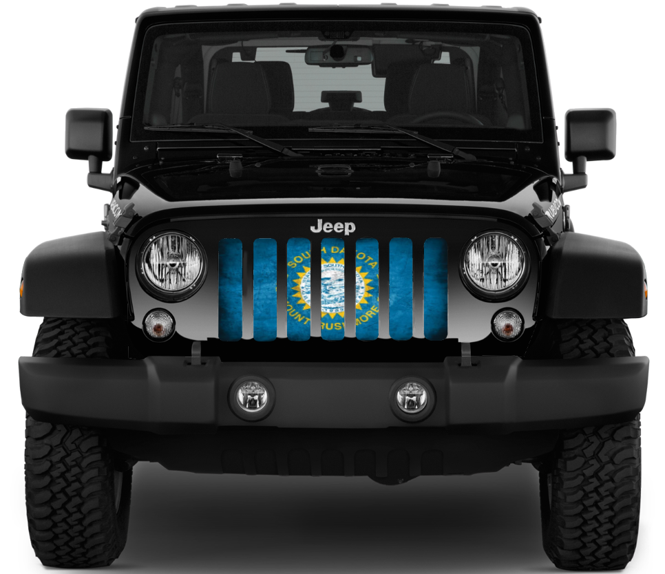 South Dakota Grunge State Flag Grille Insert