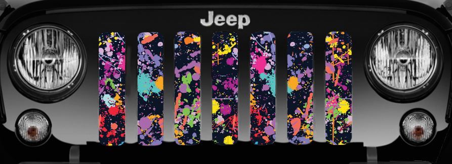 Rainbow Splatter Paint Grille Insert