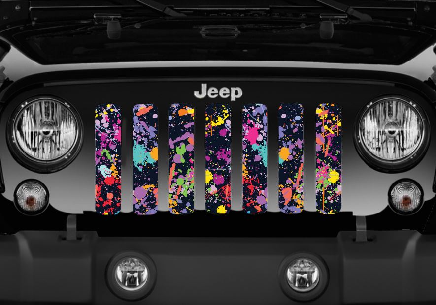 Rainbow Splatter Paint Grille Insert