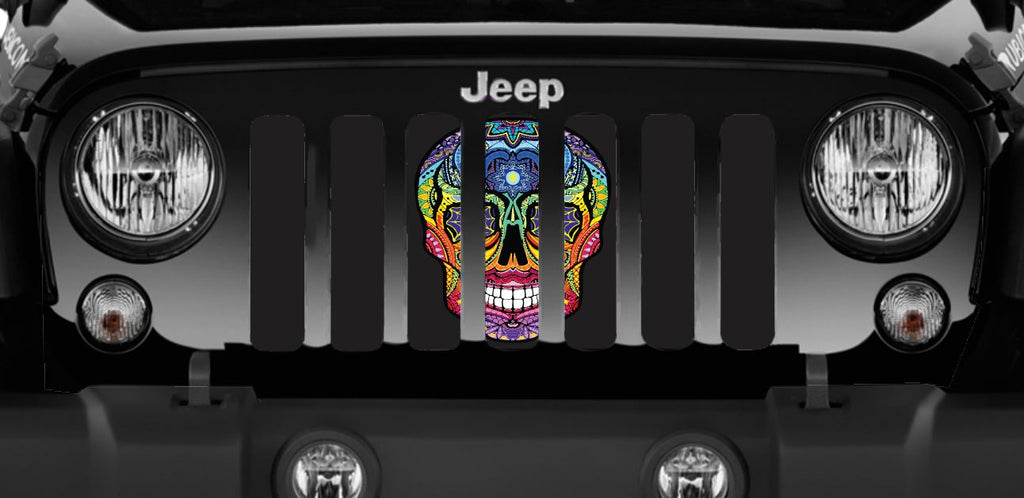 Sugar Skull Rainbow Grille Insert