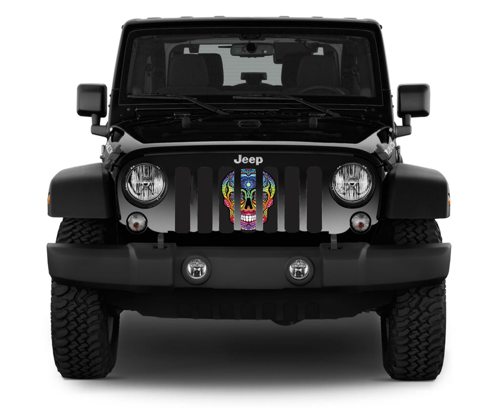 Sugar Skull Rainbow Grille Insert