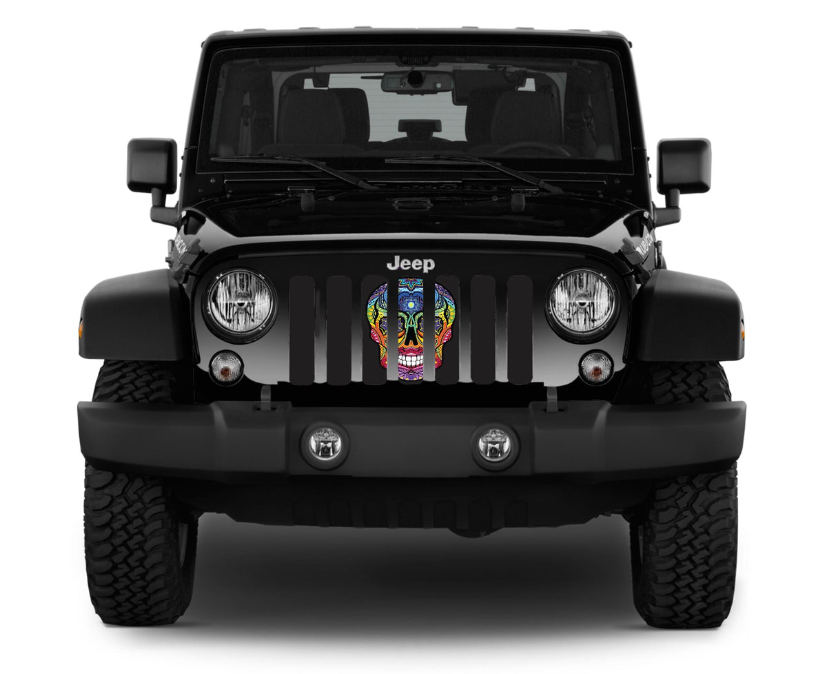 Sugar Skull Rainbow Grille Insert