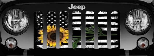 Sunflower American Flag Grille Insert