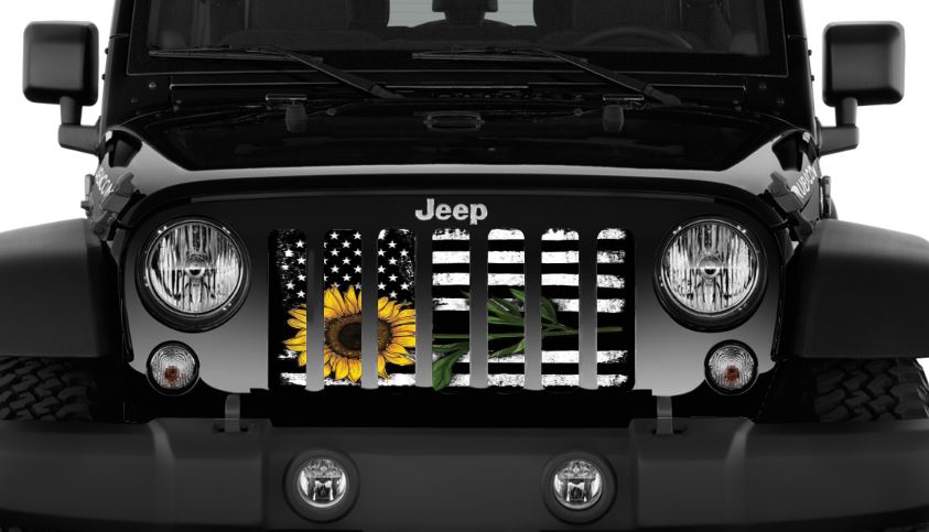 Sunflower American Flag Grille Insert
