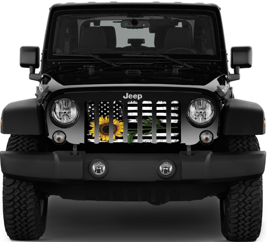 Sunflower American Flag Grille Insert