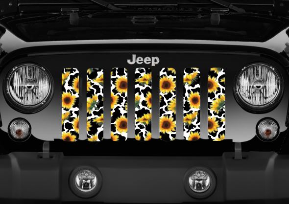Sunflower Cow Print Grille Insert