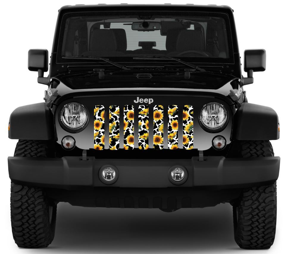 Sunflower Cow Print Grille Insert