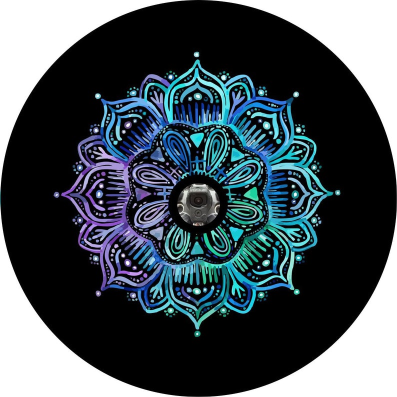 Teal & Purple Mandala Spare Tire Cover