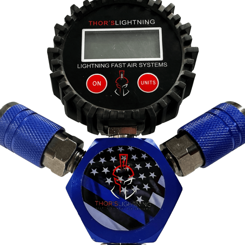 Thor's Lightning Thor's Hammer Air Compressor Hose Manifold Thin Blue Line Edition