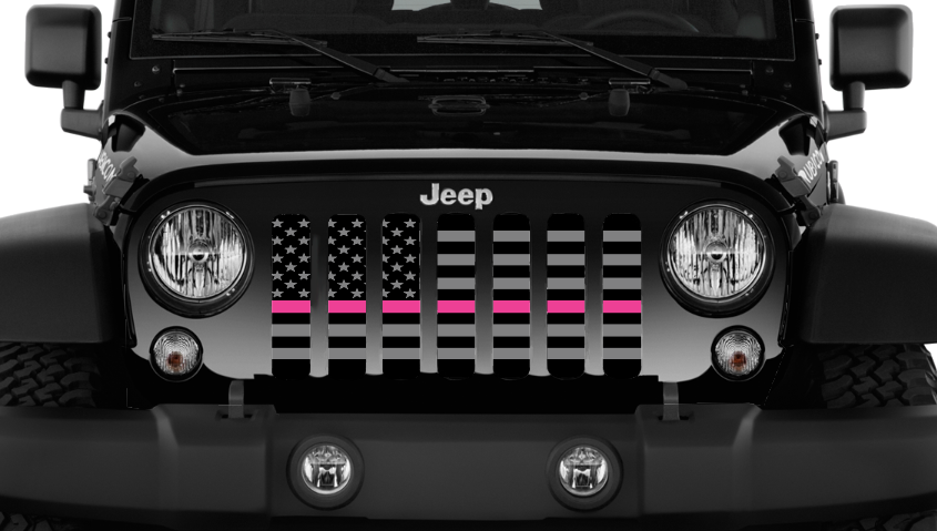 Tactical Fight Like a Girl Pink Line Grille Insert