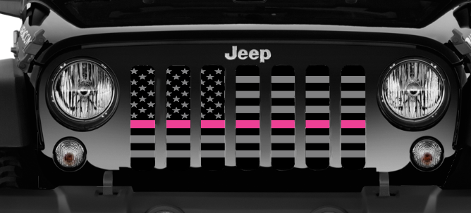 Tactical Fight Like a Girl Pink Line Grille Insert