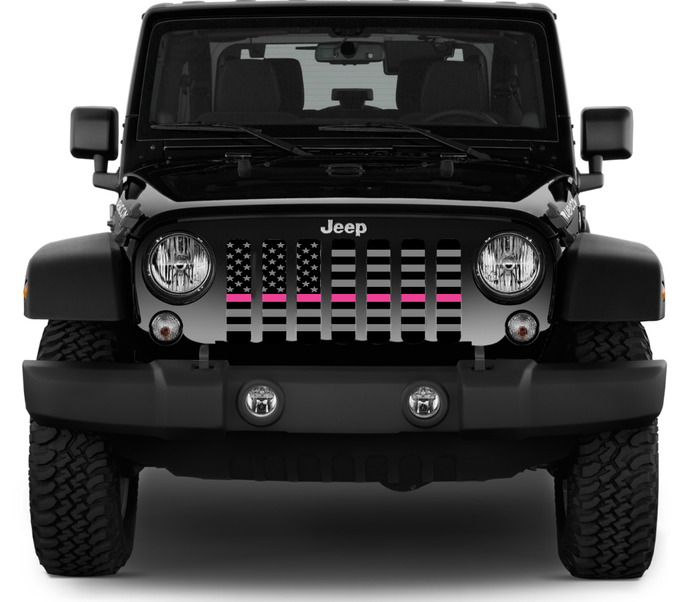 Tactical Fight Like a Girl Pink Line Grille Insert