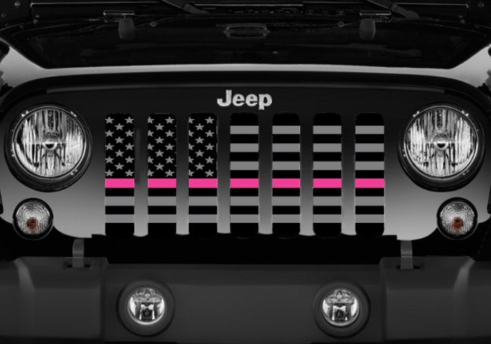 Tactical Fight Like a Girl Pink Line Grille Insert