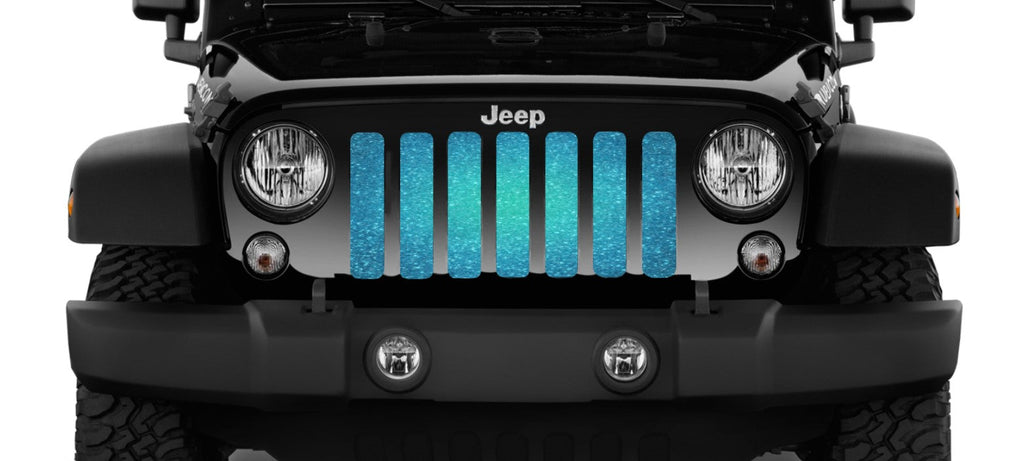 Teal Fleck Print Grille Insert