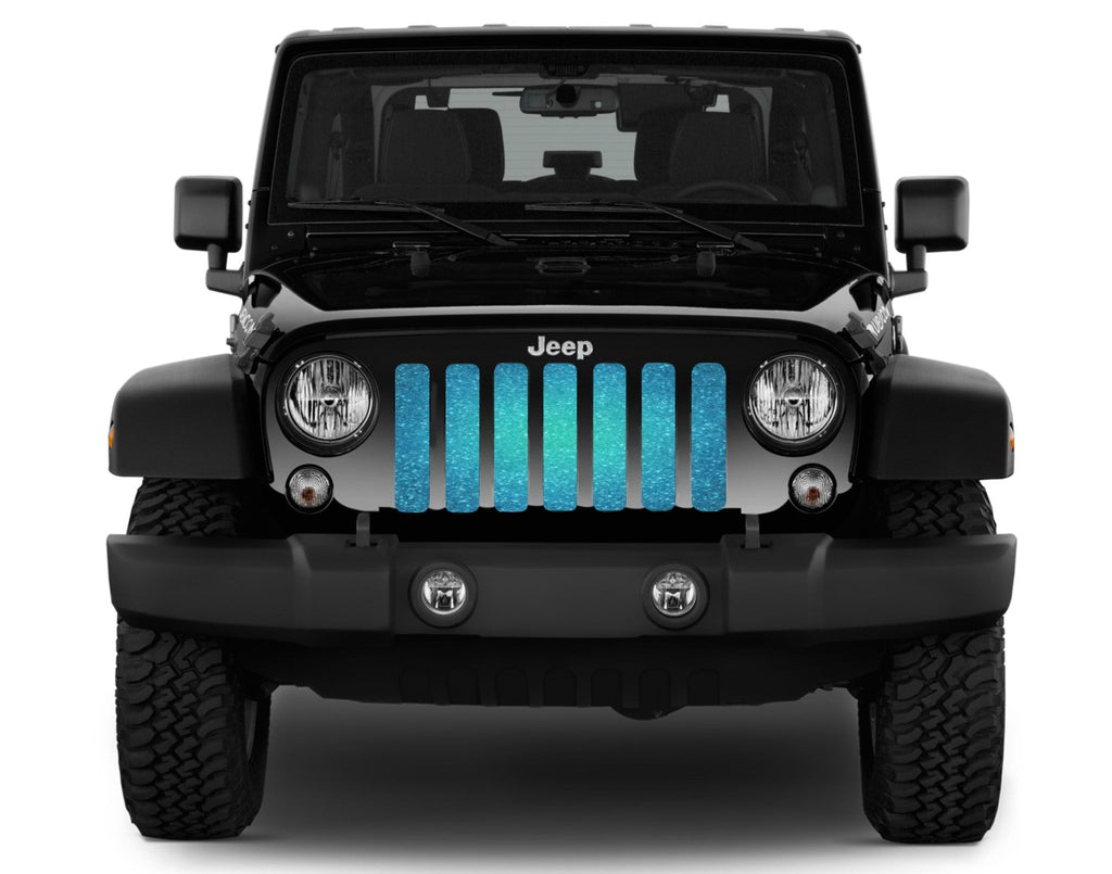 Teal Fleck Print Grille Insert