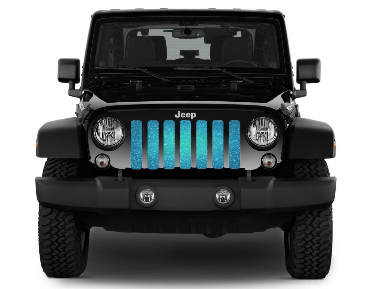 Teal Fleck Print Grille Insert