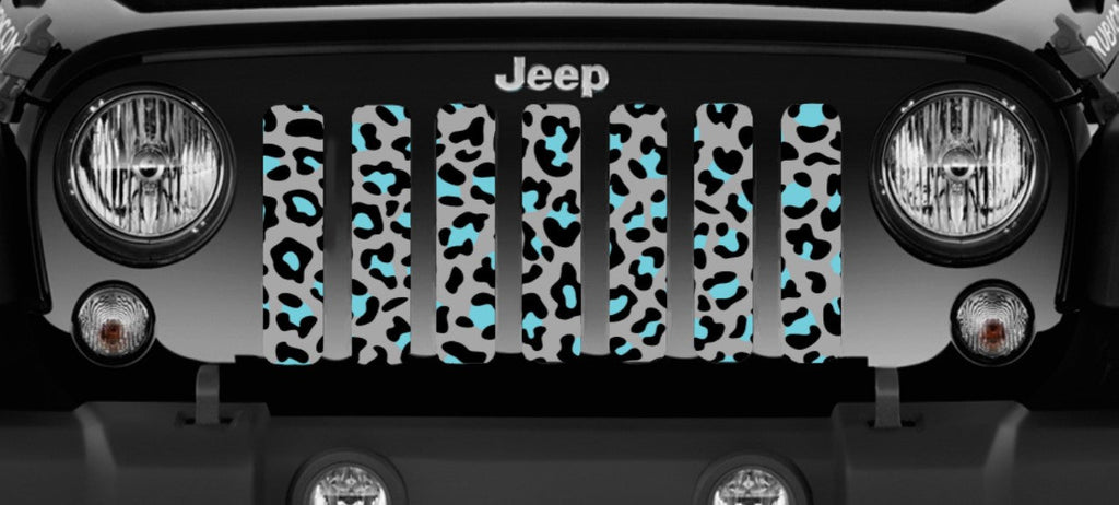 Teal Leopard Print Grille Insert