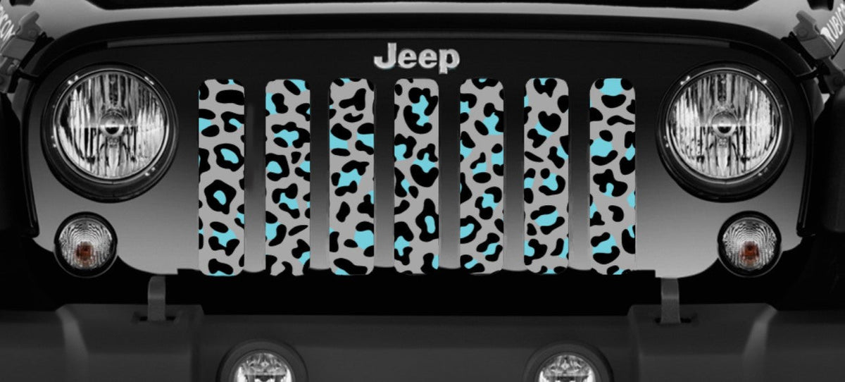 Teal Leopard Print Grille Insert