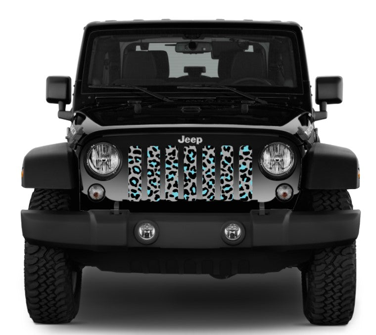 Platinum Teal Leopard Print Grille Insert