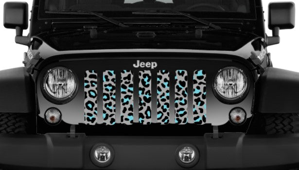 Teal Leopard Print Grille Insert