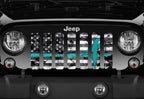 Teal Ribbon Tactical American Flag Grille Insert