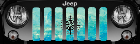 Teal Swirl Compass Grille Insert