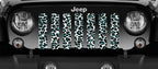 Platinum Teal White Leopard Print Grille Insert