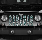 Teal White Leopard Print Grille Insert